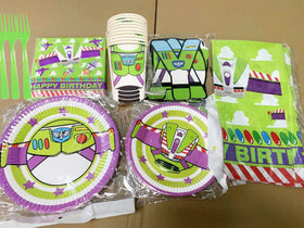 Generic napkins and cups bundle in purple tones for coordinated refreshments