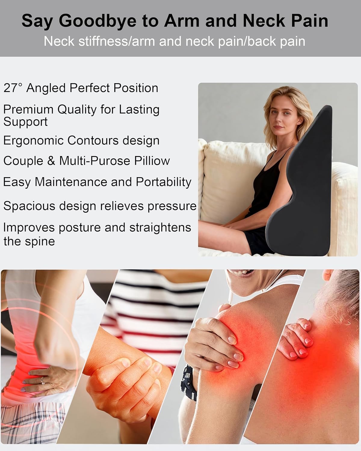 Generic Memory Foam Pillow close-up shows breathable cover for long-term comfort