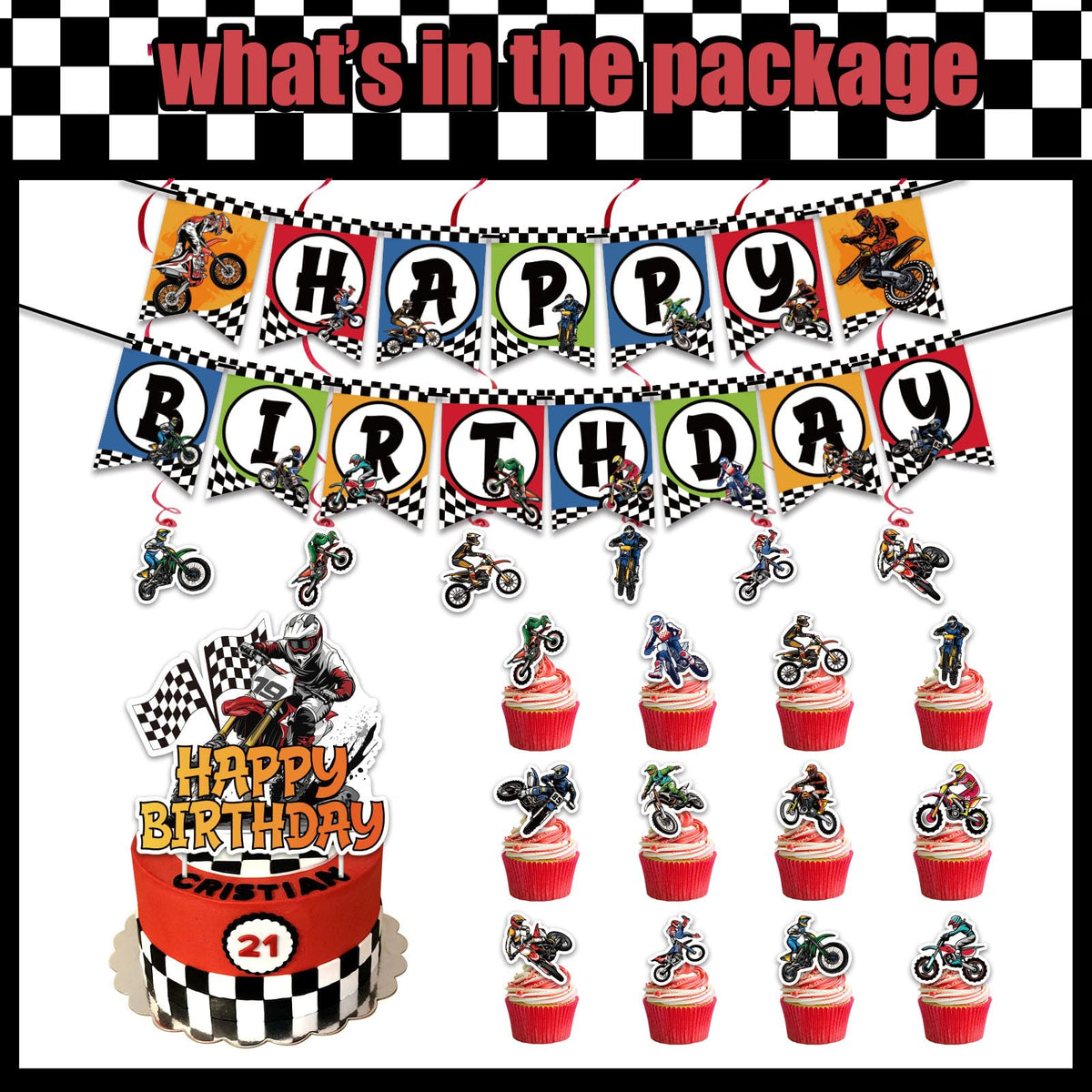 Generic motocross backdrop adds action-ready scenery for dynamic party photos