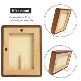 Generic natural wood frame 11x14 mat detail showing 5x7 or 8x10 mat options.