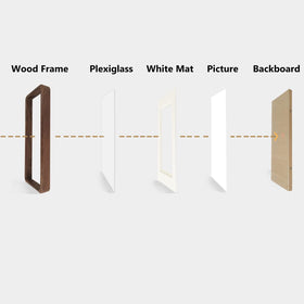 Generic natural wood frame set includes hanging hardware for wall mounting.