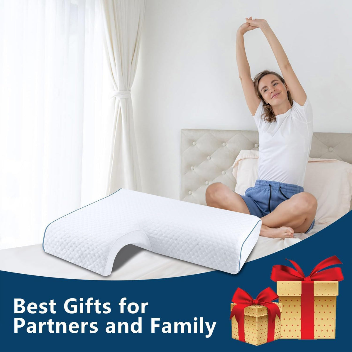 Generic Night relaxation pillow supports restful sleep and better posture.