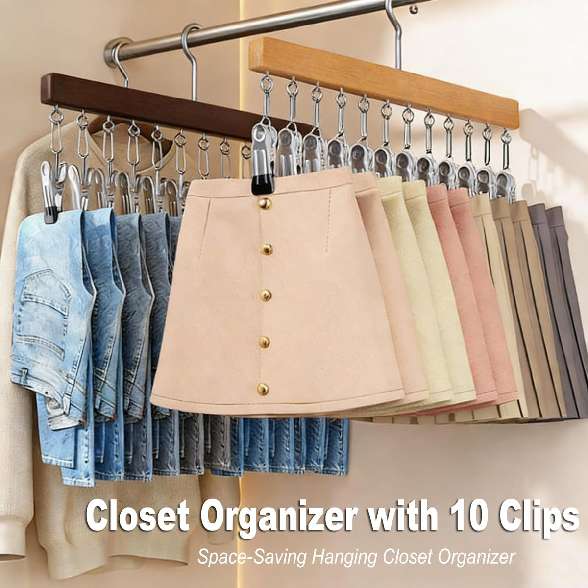 Generic 10-clip non-slip design keeps scarves, hats and socks in place