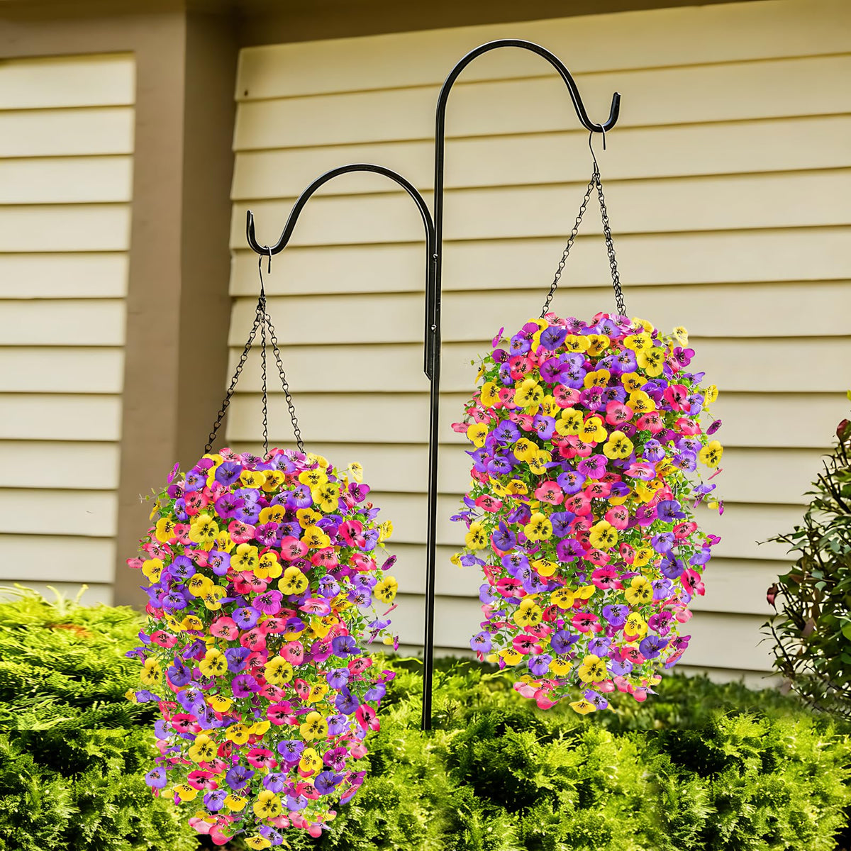 Generic pansy flowers dense stems and realistic texture boost natural look indoors.