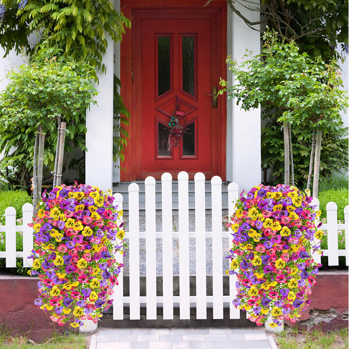 Generic pansy outdoor decor durable weather material resists fading year after year.