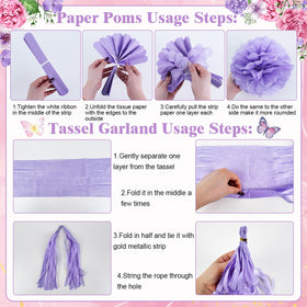 Generic paper pom poms collection adds soft color and festive texture