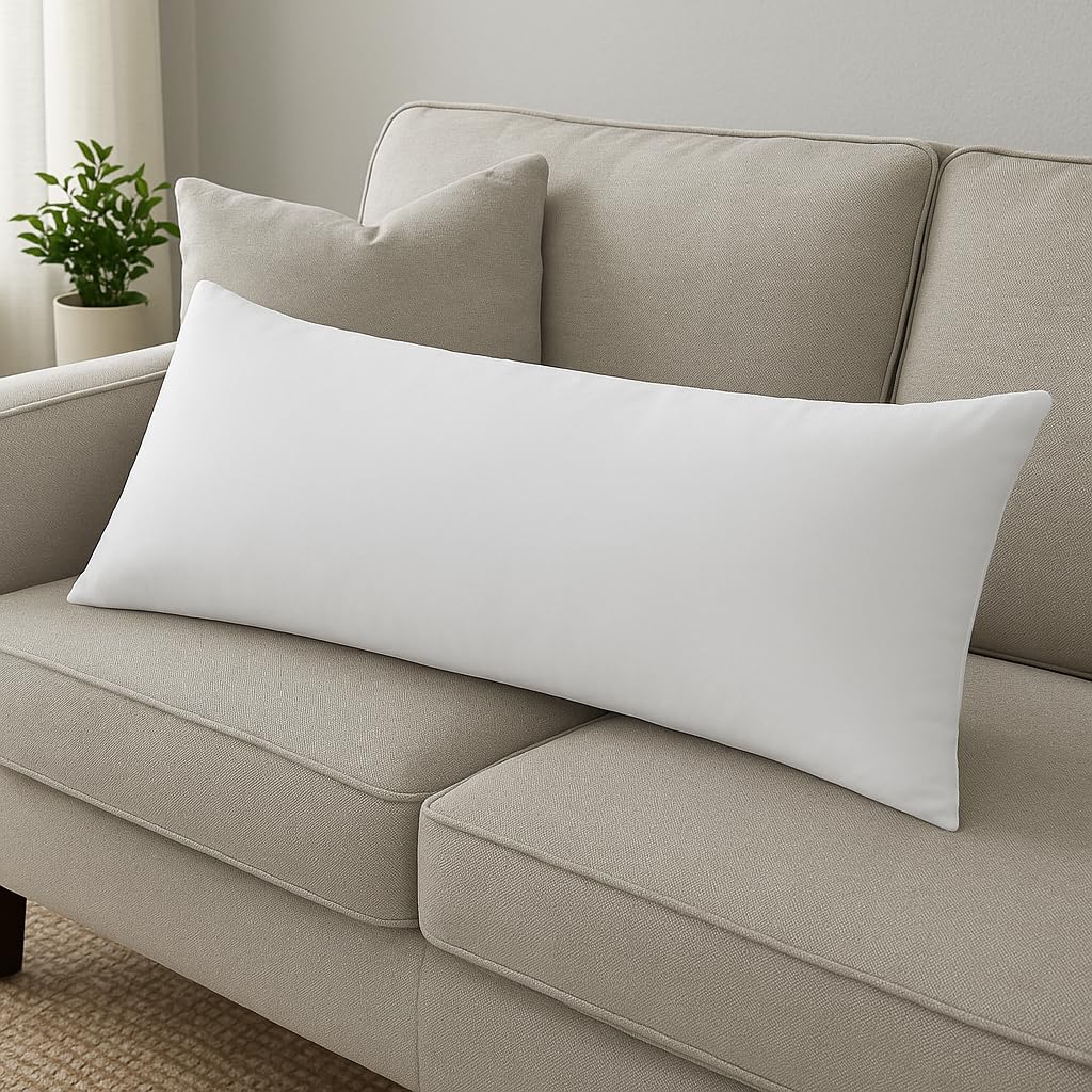 Generic pillow insert is durable and machine washable for easy care.