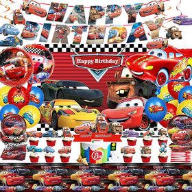 Generic Red Car Birthday Backdrop enhances party visuals for photos