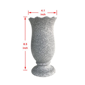 Generic resin grave vase in durable marble gray color.