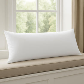 Generic soft microfiber fill provides gentle support for daily lounging.
