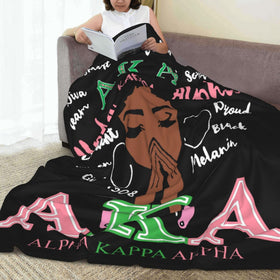 Generic Sorority Gifts lightweight blanket ready for travel and easy packing.