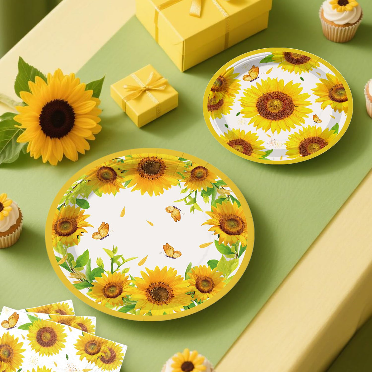 Generic sunflower balloons set to brighten the party circle