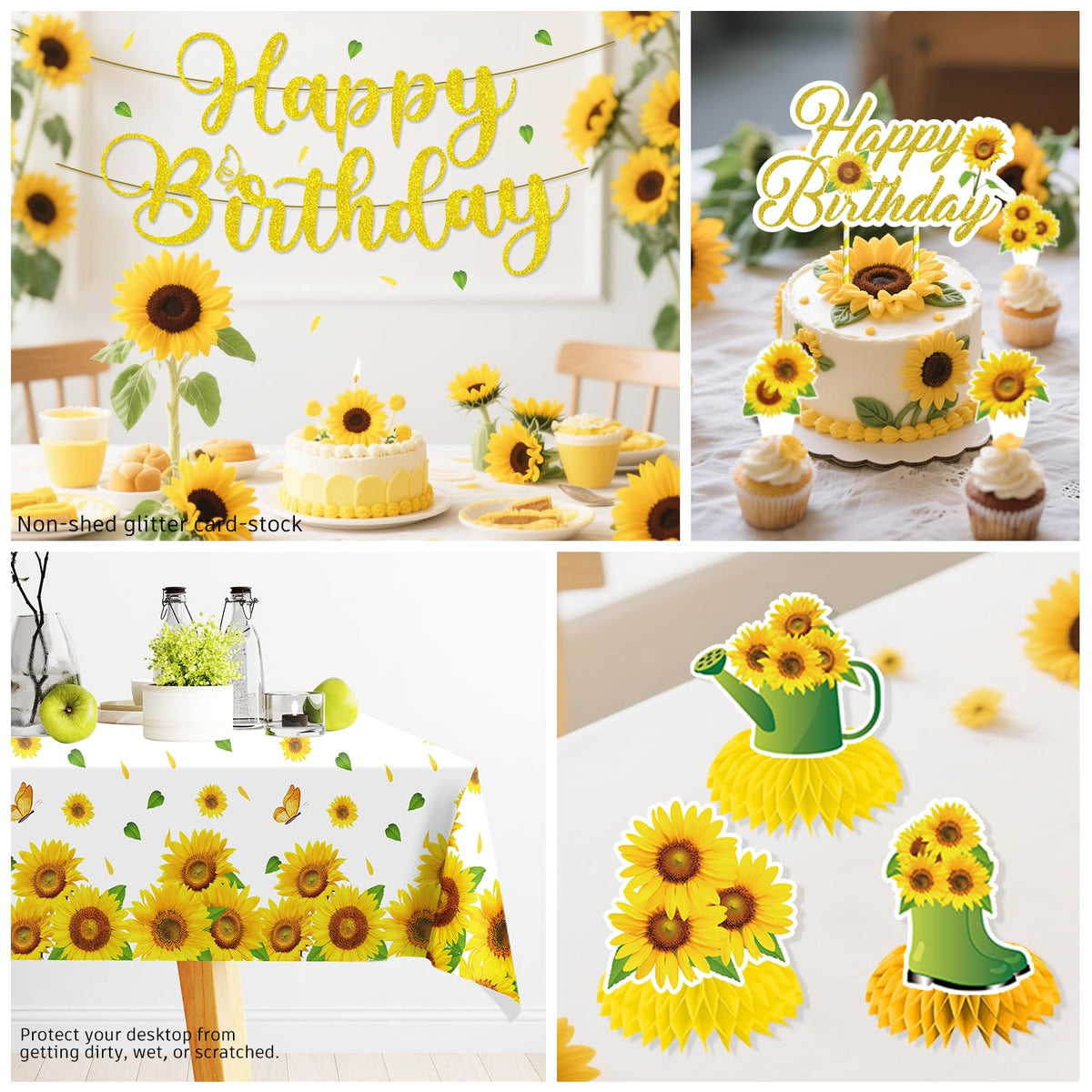 Generic sunflower cake topper to crown the dessert table