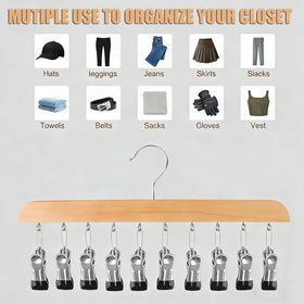 Generic two-pack wooden hangers offer versatile storage for garments and accessories