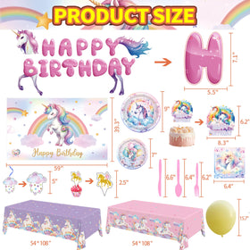 Generic unicorn party banner creates a festive focal point for celebrations