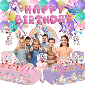 Generic unicorn party hanging swirls brighten ceilings with whimsy and movement