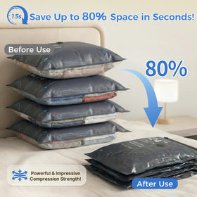 Generic medium 25x18 vacuum bags packed with sweaters to save space.
