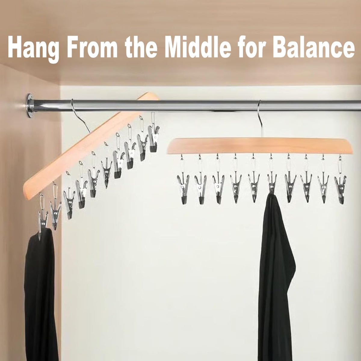 Generic vertical space-saving organizer keeps wardrobe tidy and maximizes storage