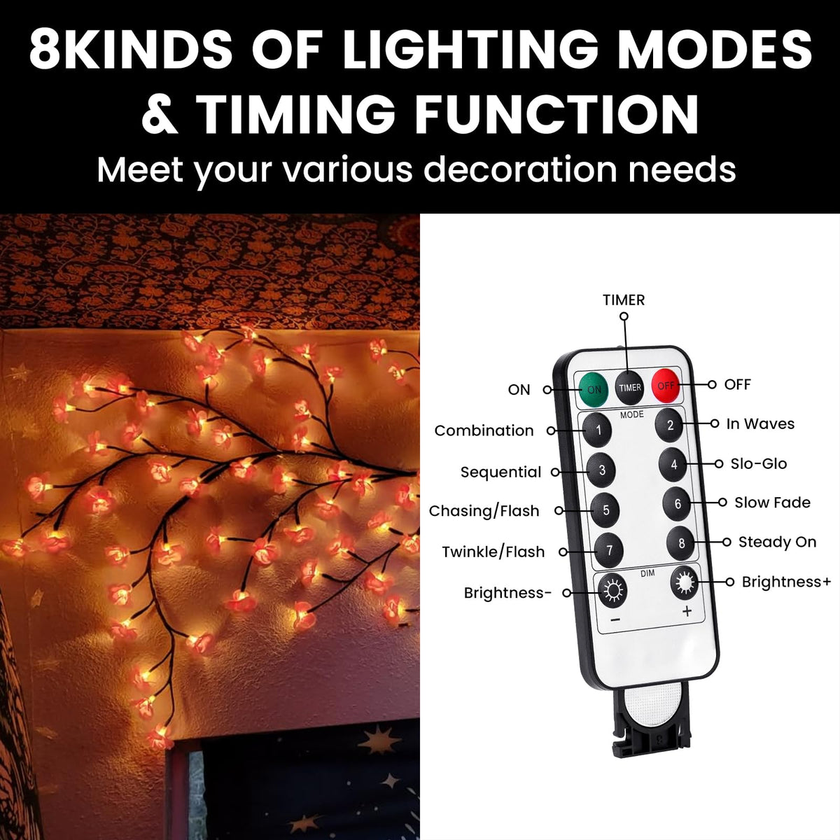 Generic warm glow cherry blossom lights for cozy rooms