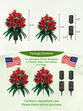Generic wind-proof vases with spikes anchoring the arrangement.