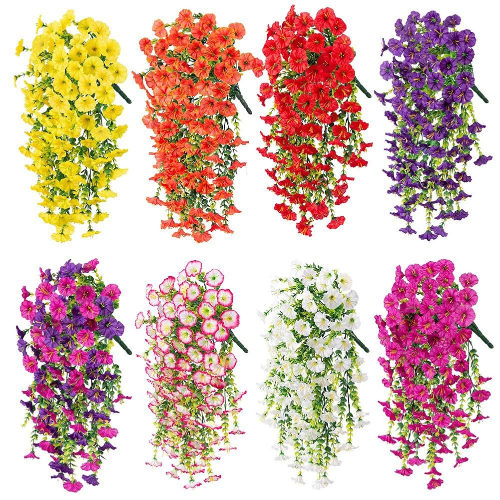 Generic wind- and rain-resistant artificial flowers for outdoor use.