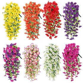 Generic wind- and rain-resistant artificial flowers for outdoor use.