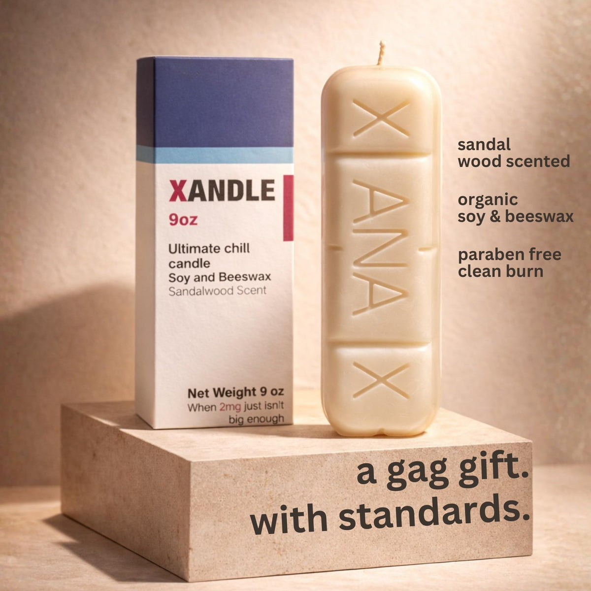 Genesis Savoir funny shaped candle for playful mantel or shelf