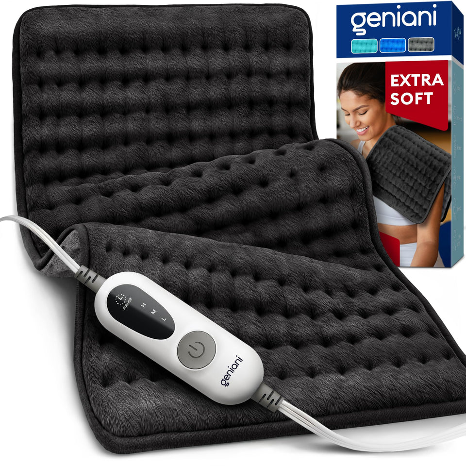 Geniani electric heating pad for back pain delivers soothing warmth.