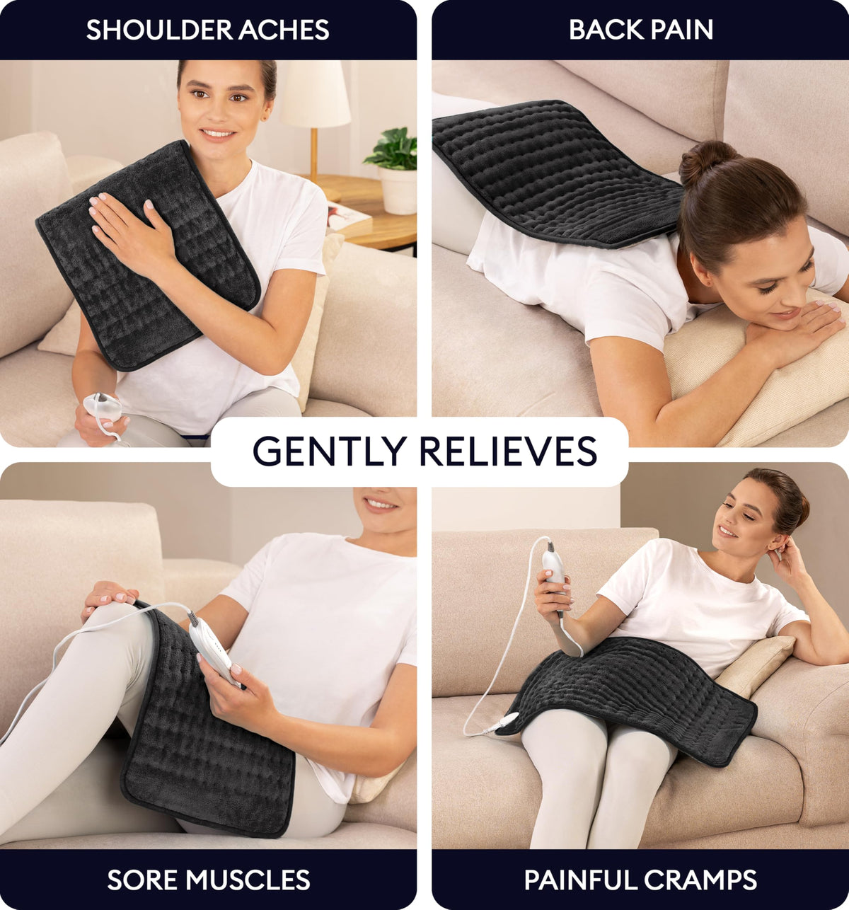 Geniani heating pad for cramps offers steady warmth during cycles.