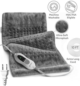 GENIANI Electric Throw front view highlighting plush fabric and size