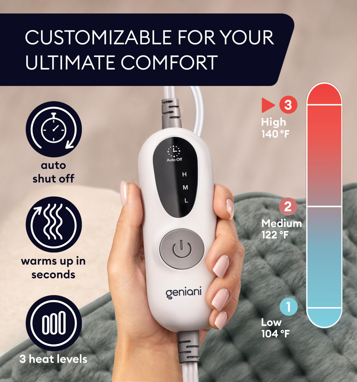 GENIANI microplush fabric feels soft and cozy against the skin.