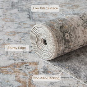 GENIMO 5X7 low-pile chenille rug for a subtle, luxurious underfoot feel.