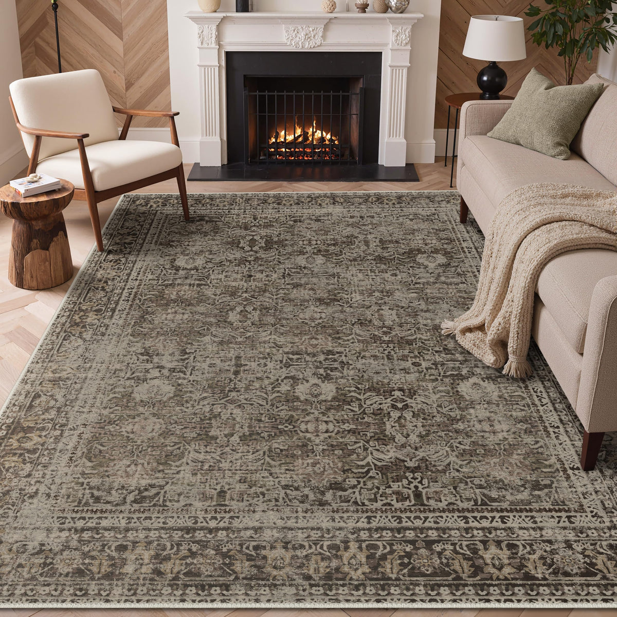 GENIMO 8x10 Boho Floral Pattern rug adds vintage charm to your living room