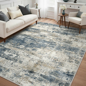 GENIMO 8x10 navy abstract rug adds subtle elegance to any space