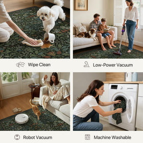 GENIMO rug in living room adds warmth and style during family time