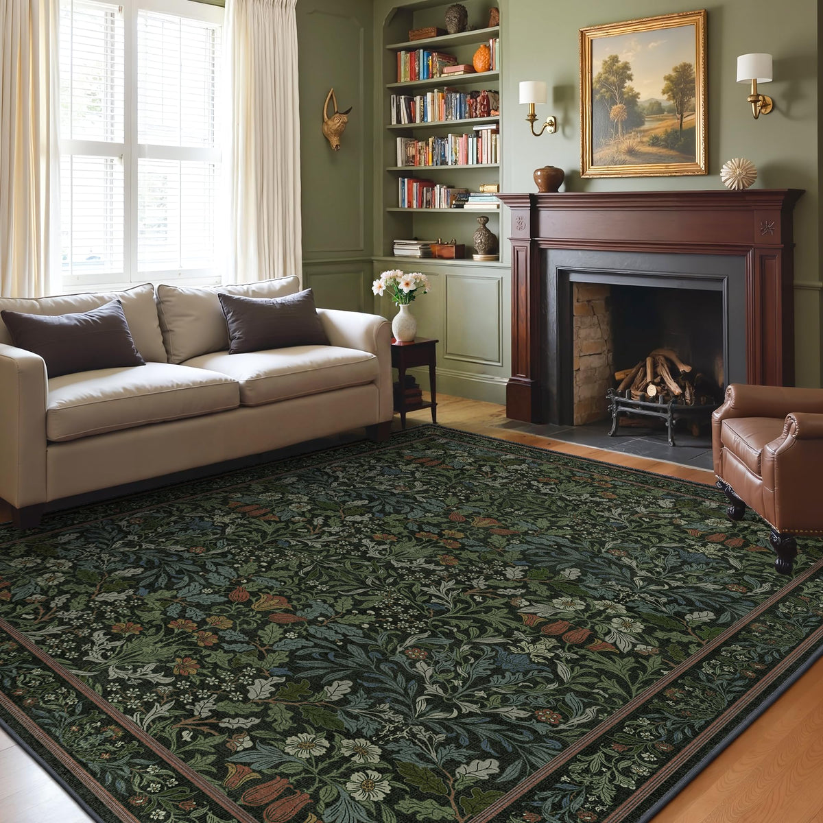 GENIMO 8x10 rug top view showing a versatile living space