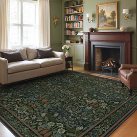 GENIMO 8x10 rug top view showing a versatile living space