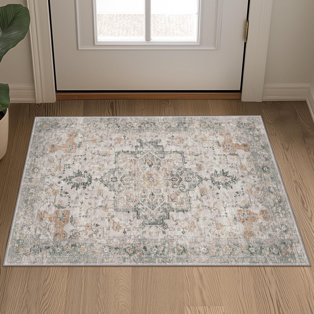 GENIMO area rug vintage floral pattern adds timeless charm.