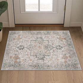 GENIMO area rug vintage floral pattern adds timeless charm.