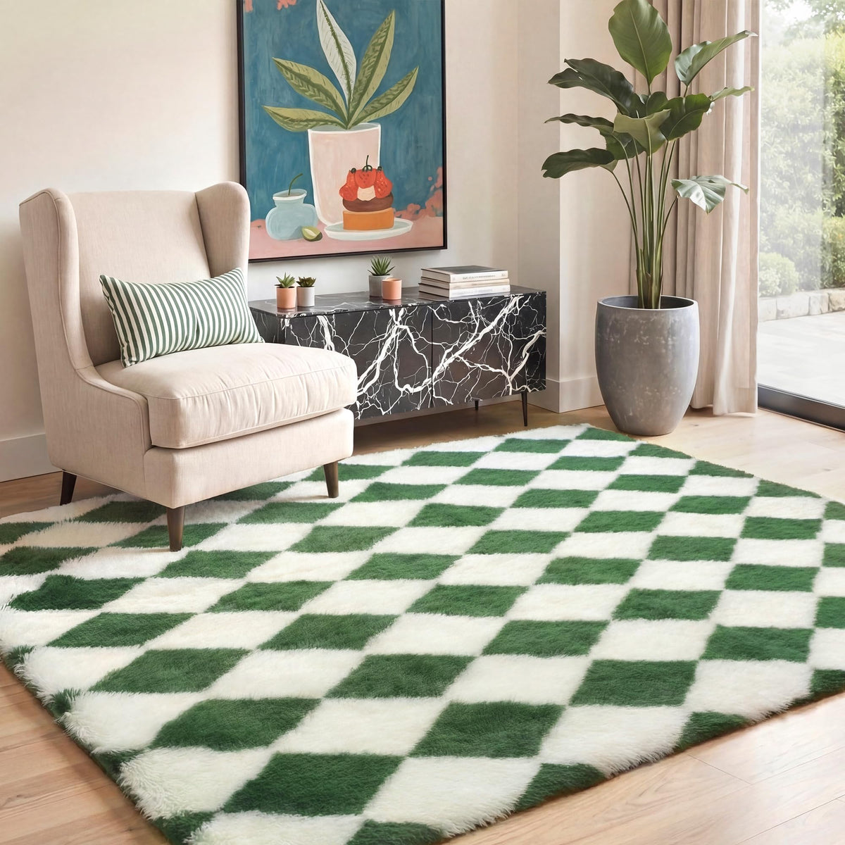 GENIMO rug anti-slip backing detail enhances floor stability.