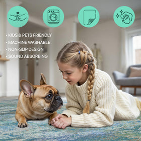 GENIMO low pile design works with robot vacuums for quick cleaning