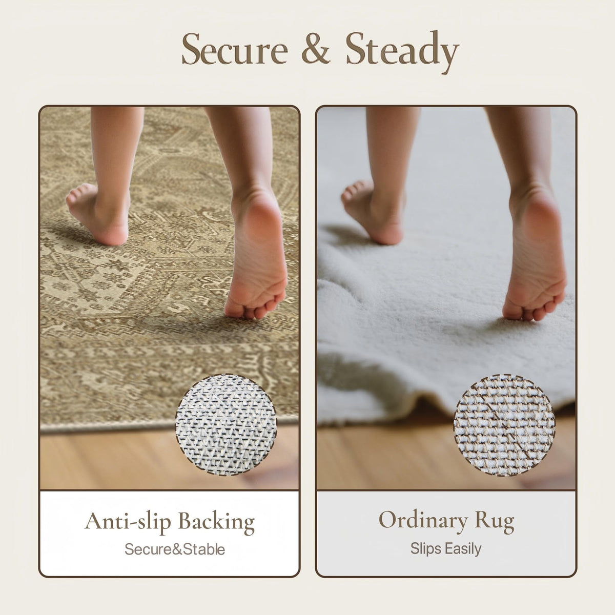 GENIMO machine-washable rug simplifies cleaning routines.