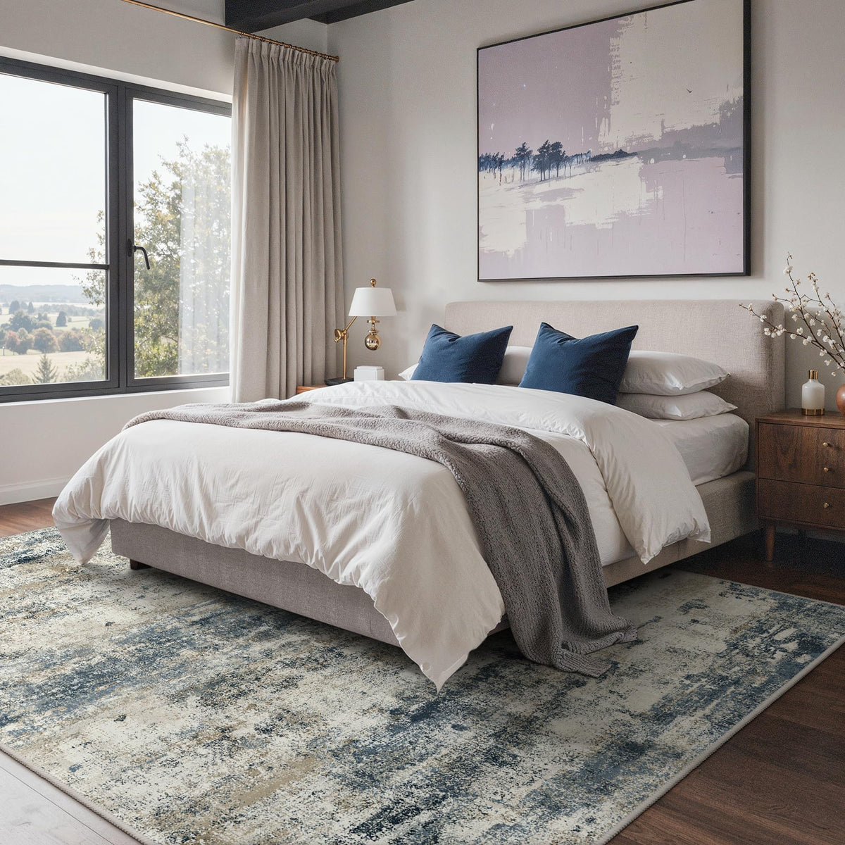 GENIMO non-slip backing keeps the rug in place on hard floors