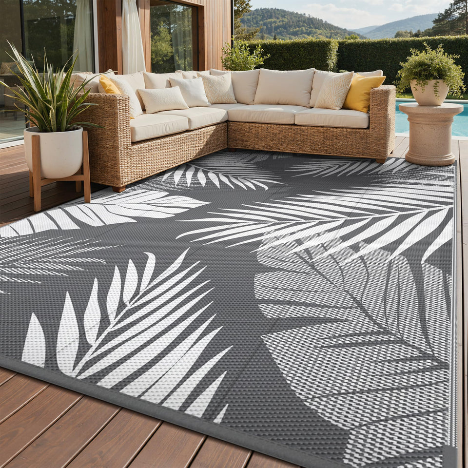 GENIMO outdoor rug 8x10 waterproof, ideal for patios, easy-to-clean.