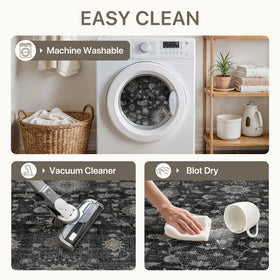 GENIMO hallway rug machine washable for quick refreshing after spills.