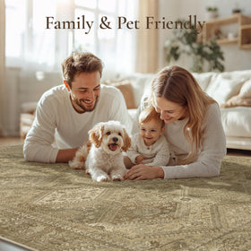 GENIMO Runner Rug features reinforced border for added durability in busy rooms.