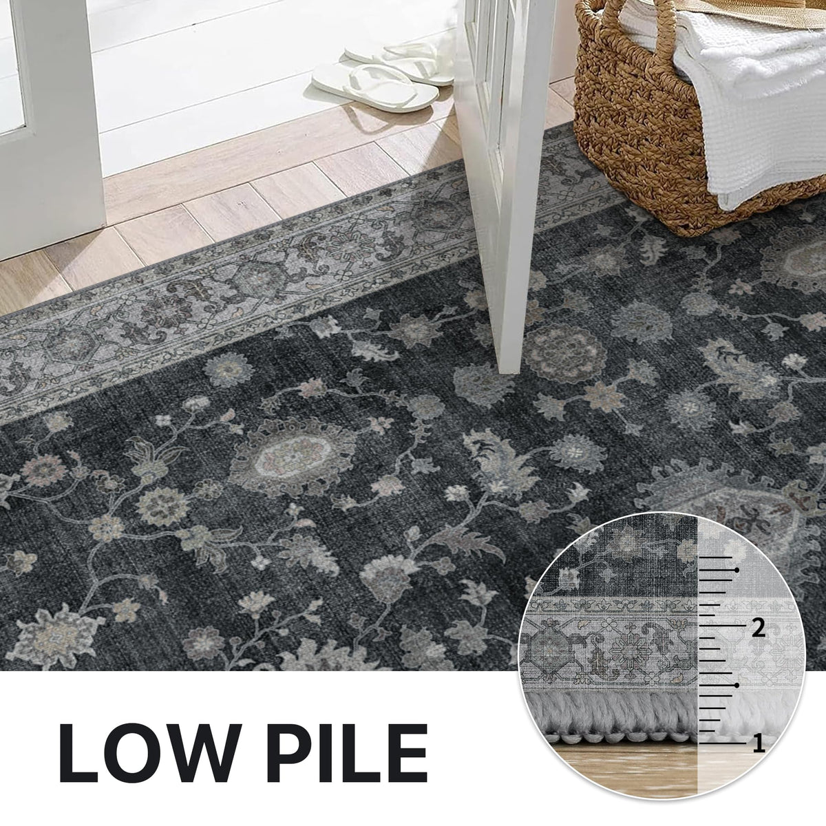 GENIMO vintage-style rug adds timeless character to hallways and entries.