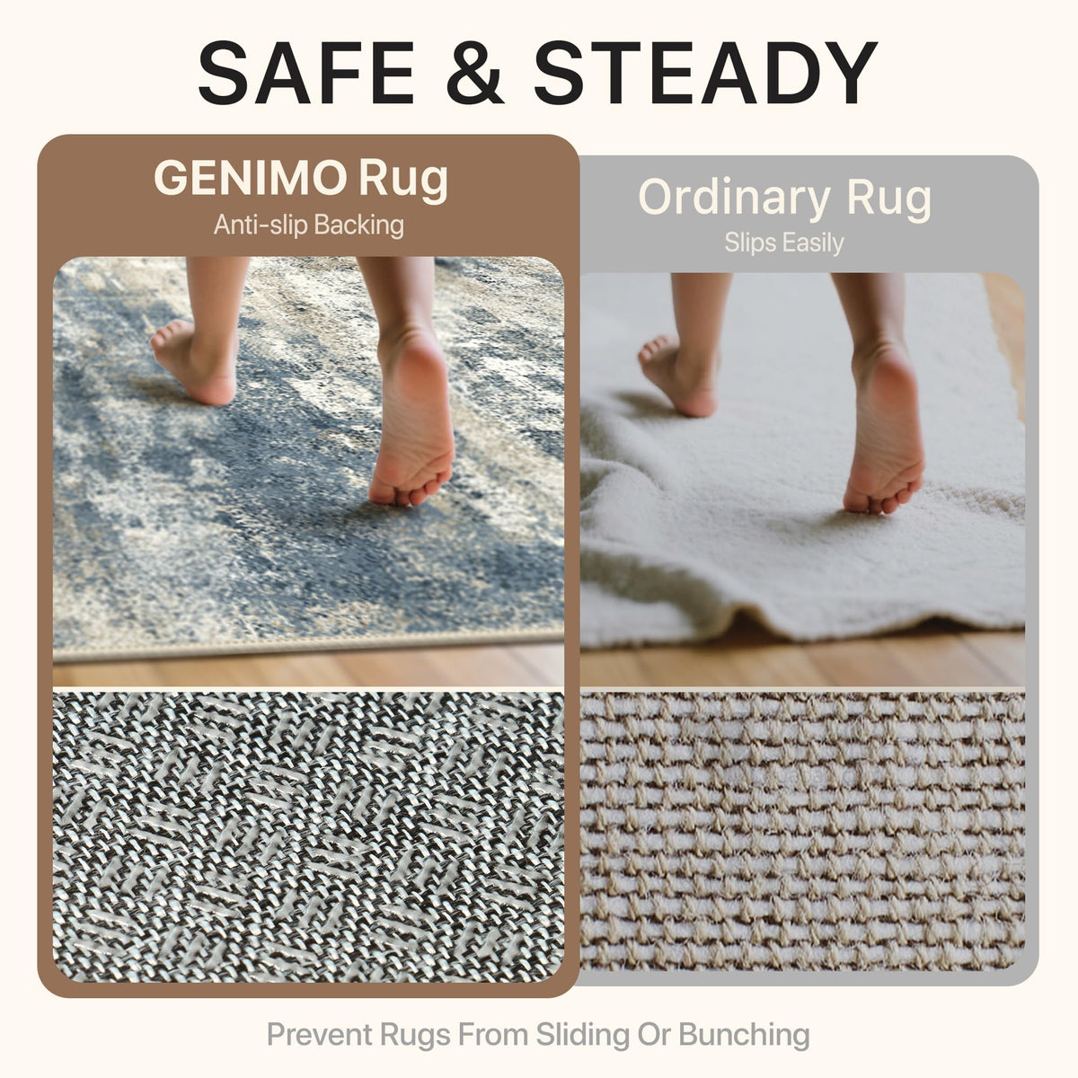 GENIMO soft low-pile texture feels comfortable underfoot