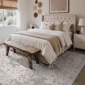 GENIMO vintage floral pattern rug enhances classic living room styling