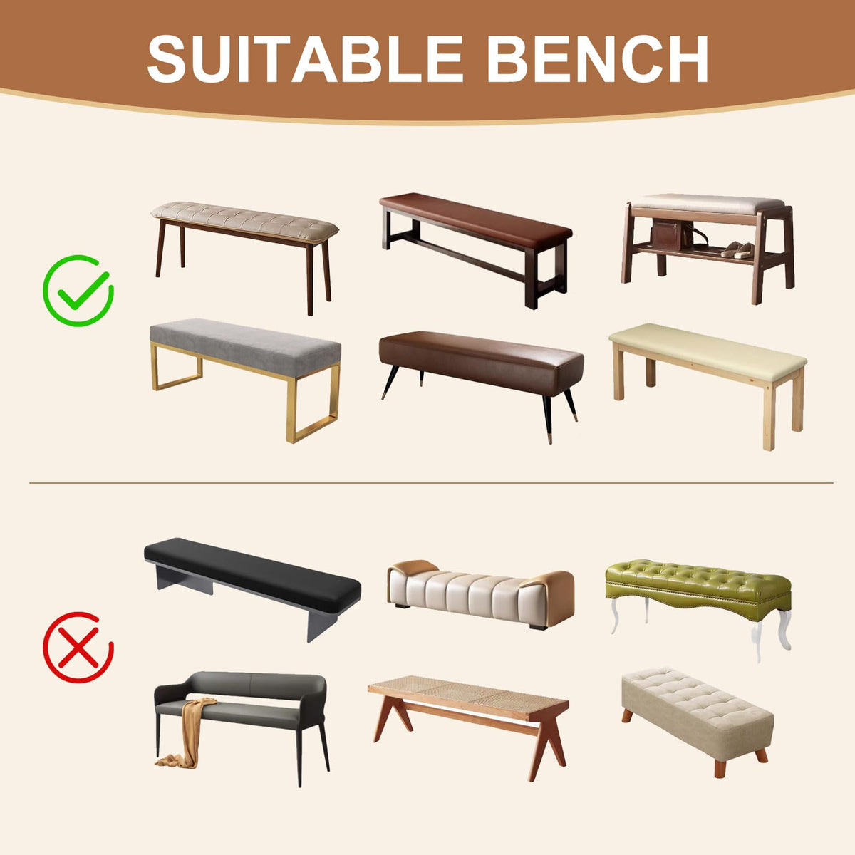 Genina bench cover with anti-slip belt staying in place during use